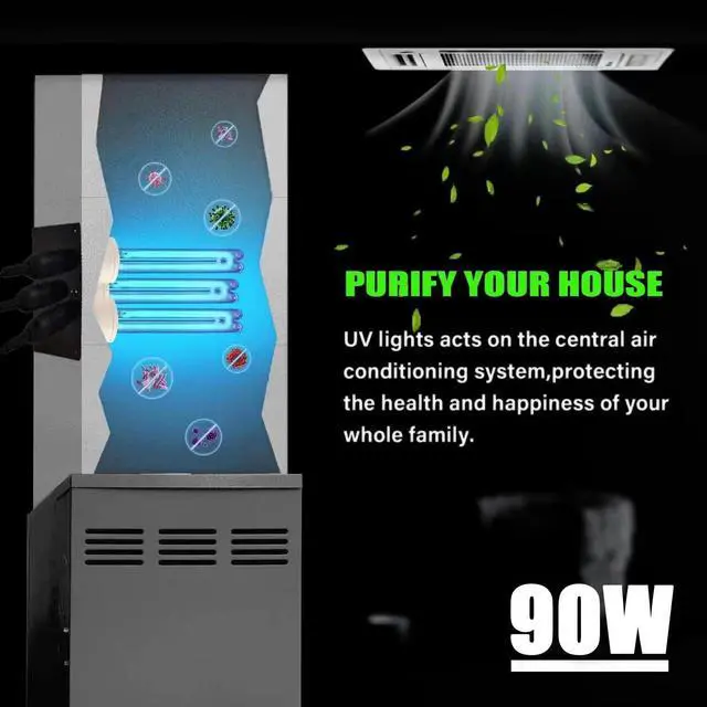 Alt view image 10 of 14 - UV Light for AC System, UV-C lamp for Whole House, Germicidal Duct Uv Light Hvac uv light (90, watts)