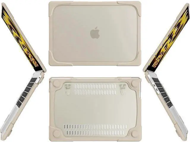 Alt view image 9 of 14 - Compatible with MacBook Air 15 inch Case 2023 Release A2941 M2 Chip with Liquid Retina Display Touch ID, Heavy Duty Rugged Hard Shell Shockproof Cover with Keyboard Skin, Type C Adapter Khaki
