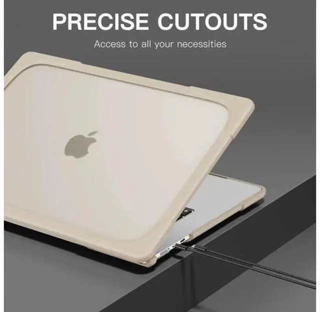 Alt view image 12 of 14 - Compatible with MacBook Air 15 inch Case 2023 Release A2941 M2 Chip with Liquid Retina Display Touch ID, Heavy Duty Rugged Hard Shell Shockproof Cover with Keyboard Skin, Type C Adapter Khaki
