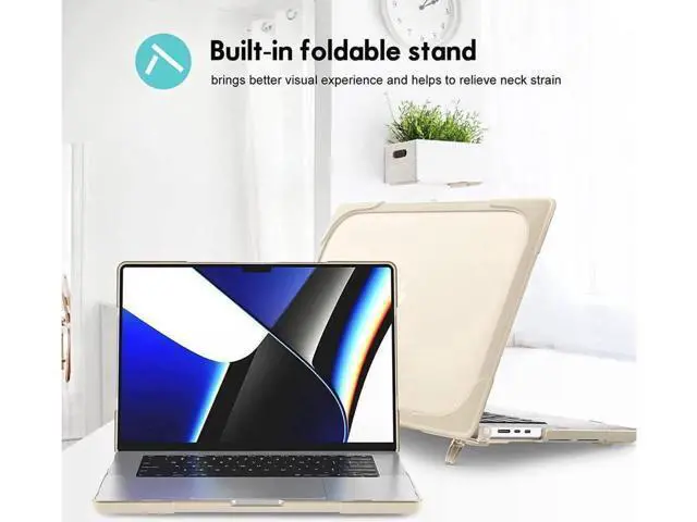 Alt view image 14 of 14 - Compatible with MacBook Air 15 inch Case 2023 Release A2941 M2 Chip with Liquid Retina Display Touch ID, Heavy Duty Rugged Hard Shell Shockproof Cover with Keyboard Skin, Type C Adapter Khaki