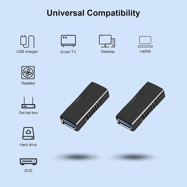 Alt view image 9 of 12 - SuperSpeed USB 3.0 Coupler Adapter Type A Female to Female Bridge Extension Connector by (2PCS)