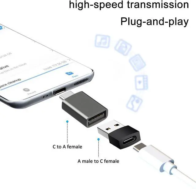 Alt view image 11 of 14 - USB C to USB+USB A to USB C Adapter MixPack 4pcs USB C to USB Adapter High-Speed Data Transfer USB-C Male to USB 3.0 Female Adapter for USB &Type C Port Series Smarts&Devices.