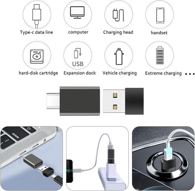 Alt view image 12 of 14 - USB C to USB+USB A to USB C Adapter MixPack 4pcs USB C to USB Adapter High-Speed Data Transfer USB-C Male to USB 3.0 Female Adapter for USB &Type C Port Series Smarts&Devices.