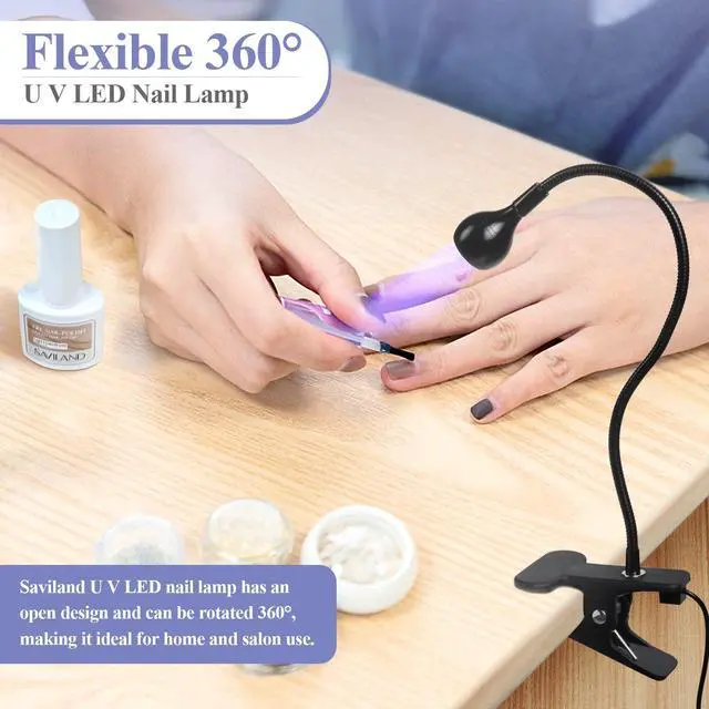 Alt view image 10 of 14 - UV Nail Lamp: Gooseneck LED Nail Flash Cure Lamp for Nails lampara uv/led para uñas de gel with Securing Clip LED Flash Cure Light Manicure Home DIY UV Light for Gel Polish Nail Lamp