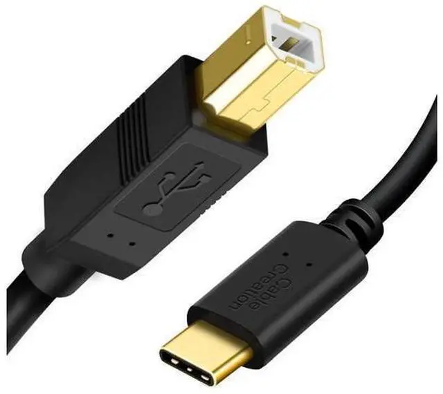 Alt view image 8 of 14 - 10FT (3M) USB-C to USB-B Cable, Black Cord for Printers, Scanners, MIDI Digital Pianos & DJ Controllers