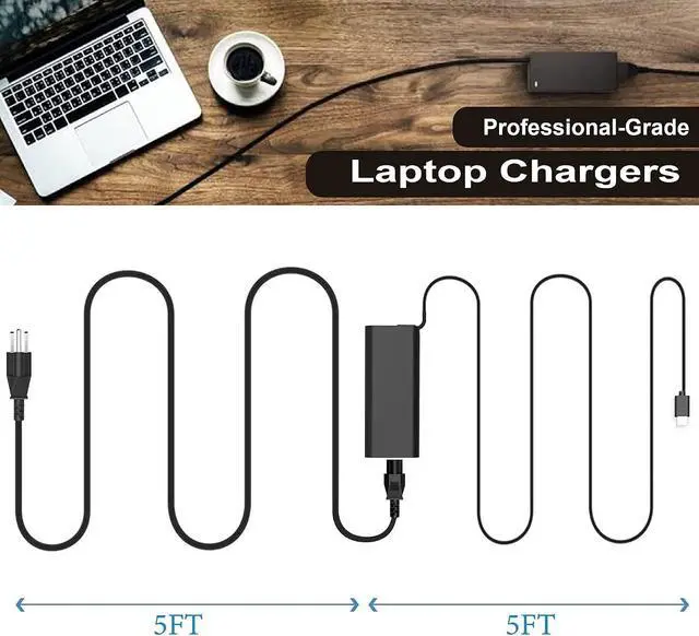 Alt view image 5 of 6 - 130W USB C Type C Adapter Laptop Charger Compatible with Dell XPS 15 2in1 9575 Precision 5530 2in1 5550 5750 3560 3550 3551 Latitude 7410 7310 7210 9410 9510 9575 5420 5520 5510 Power Supply Cord