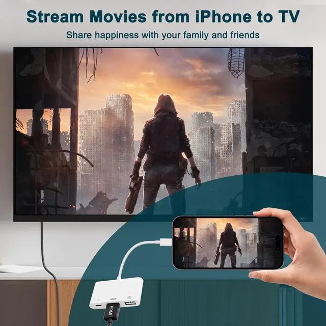 Alt view image 14 of 14 - HDMI Adapter 3 in 1 USB Camera Adapter with 1080P Digital AV HDMI Adapter + Charging Splitter Support USB Flash Drive MIDI Keyboard Mouse Ethernet Adapter