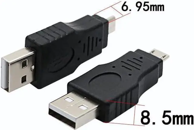 Alt view image 8 of 10 - USB 2.0 Adapter A Male to Micro Male Black (3 Pack) USB a Male to Micro Male Adaptor