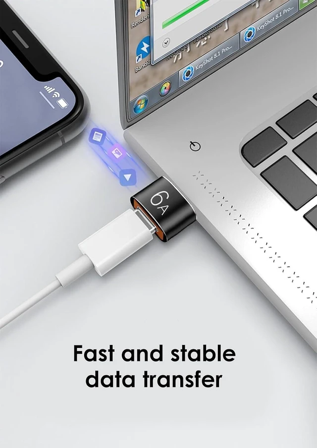 Alt view image 11 of 14 - USB to USB C Adapter 4 Pack USB C Female to USB A Male Adapter Type C to USB A Charger Cable Converter Compatible with iPhone 15 14 13 12 Pro Apple Watch Airpods Galaxy S23 S22 S21
