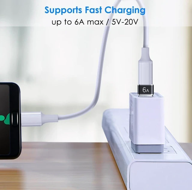 Alt view image 10 of 14 - USB to USB C Adapter 4 Pack USB C Female to USB A Male Adapter Type C to USB A Charger Cable Converter Compatible with iPhone 15 14 13 12 Pro Apple Watch Airpods Galaxy S23 S22 S21