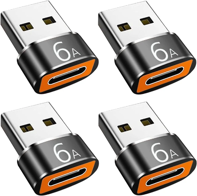 Alt view image 8 of 14 - USB to USB C Adapter 4 Pack USB C Female to USB A Male Adapter Type C to USB A Charger Cable Converter Compatible with iPhone 15 14 13 12 Pro Apple Watch Airpods Galaxy S23 S22 S21