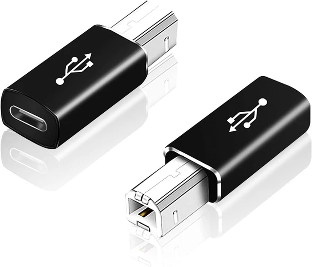 Alt view image 5 of 8 - 2 Pack USB B to USB C Adapter Type C Female to MIDI Converter Compatible with Printer Electric Piano Laptops and More Type-C Devices