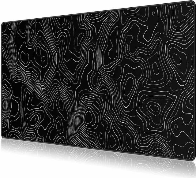 Alt view image 8 of 14 - Black Topographic Large Gaming Mouse Pad XXL Mousepad Big Mouse Mat Desk Pad for Keyboard and Mouse Gaming Computer Laptop PC Desk Office Accessories