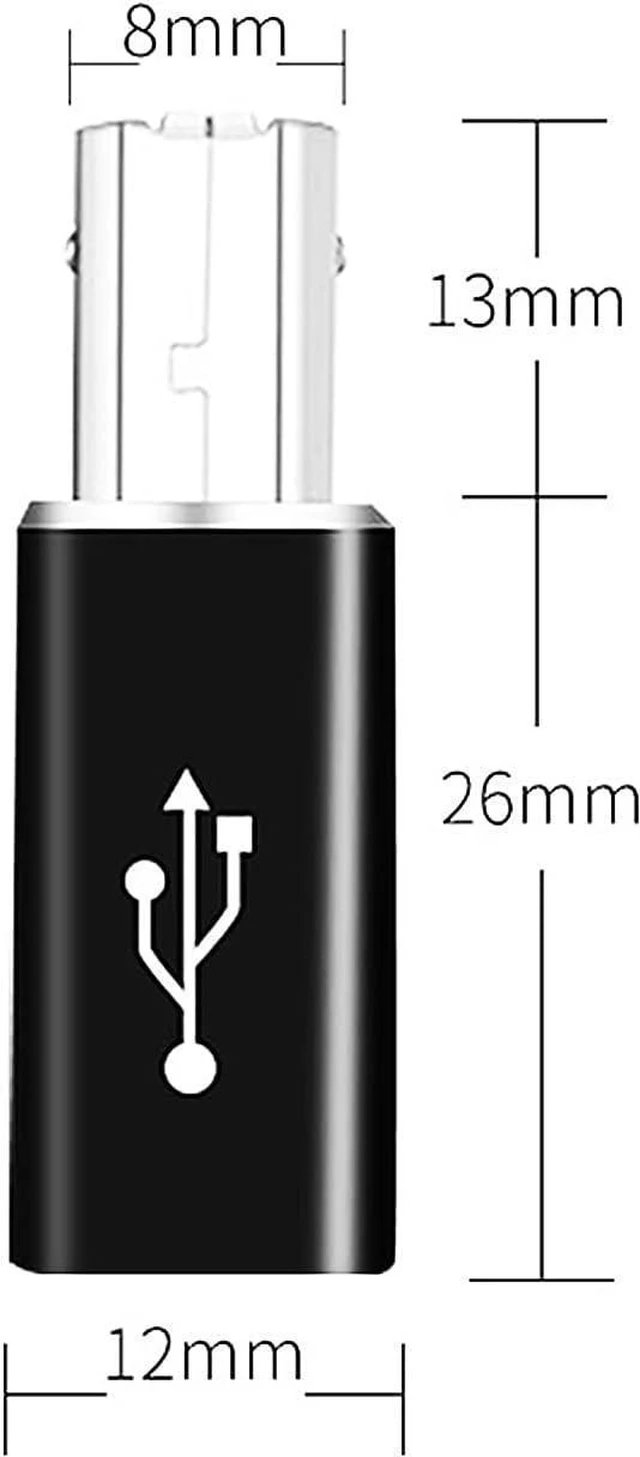 Alt view image 8 of 8 - 2 Pack USB B to USB C Adapter Type C Female to MIDI Converter Compatible with Printer Electric Piano Laptops and More Type-C Devices