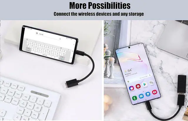 Alt view image 11 of 12 - OTG USB-C 3.0 Adapter (2 Pack) Compatible with XPS 13 9305 to Quick Multi-Use Functions to Backup Keyboard mice Thumb Drives Saves More (Black)