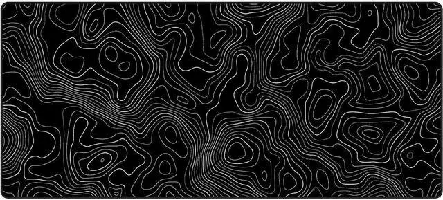 Alt view image 9 of 14 - Black Topographic Large Gaming Mouse Pad XXL Mousepad Big Mouse Mat Desk Pad for Keyboard and Mouse Gaming Computer Laptop PC Desk Office Accessories