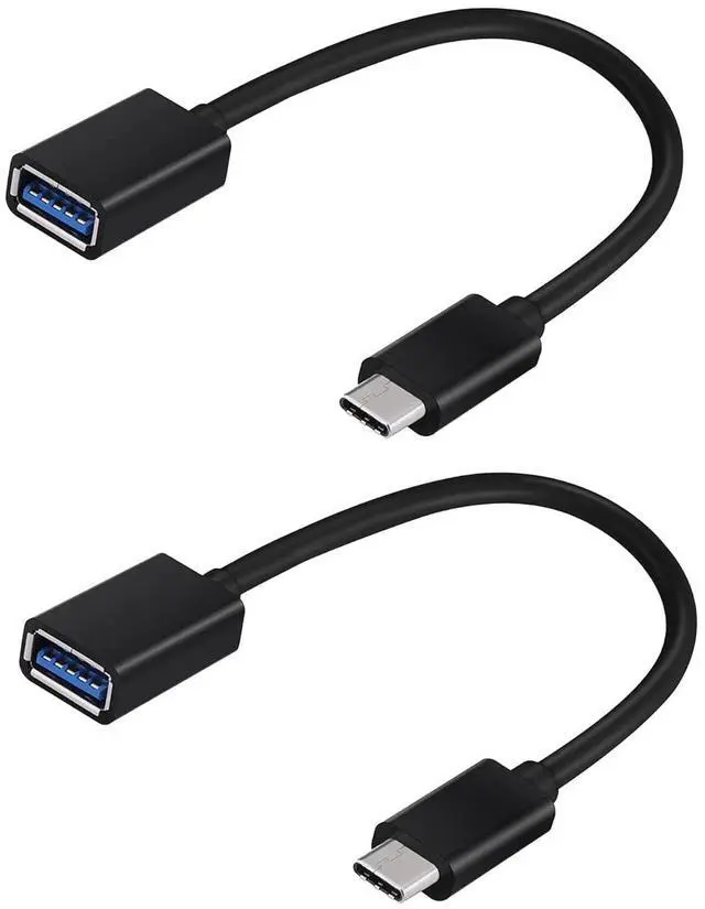 Alt view image 7 of 12 - OTG USB-C 3.0 Adapter (2 Pack) Compatible with Galaxy Tab S5e to Quick Multi-Use Functions to Backup Keyboard mice Thumb Drives Saves More (Black)