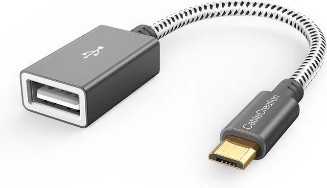 Alt view image 8 of 14 - USB to Micro USB Adapter 0.15m USB 2.0 Male to Female for USB Micro-B Devices S7 Flash Drive Mouse Keyboard Game Controller Aluminum Space Gray