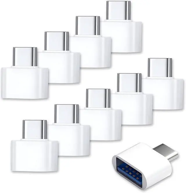Alt view image 8 of 14 - 10 Pack USB to USB-C Adapter USB Type-C Male to USB A Female for USB Micro-B Devices Flash Drive Mouse Keyboard Game Controller