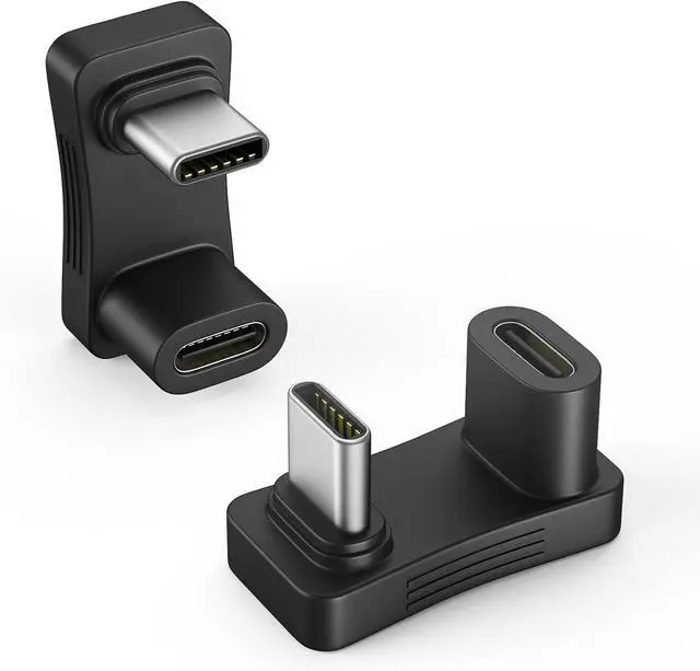 Alt view image 8 of 14 - 180 Degree Angle USB C Adapter 2 Pack U Shape USB-C Male to USB-C Female Adapter Connector with PD 100W/10Gbps USB-C 180 Angle Extender for Steam Deck/Switch/iPhone 15 Series/Laptop/Tablet