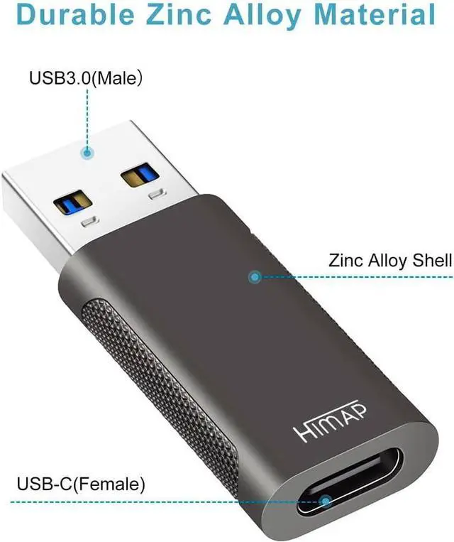 Alt view image 11 of 14 - Pack of 4 USB C to USB Adapters 2*USB-C to USB-A & 2*USB-A to USB-C Female Adapter Speed Data Transfer & Fast Charging for iPhone/PC//iPad/Laptop/etc USB to USB C Adapter (Pack of 4)