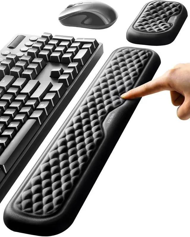 Alt view image 8 of 14 - Wrist Rest for Keyboard and Mouse Computer Ergonomic Wrist Support Pad Soft Memory Foam Arm Cushion for Desk Palm Hand Office Laptop Typing