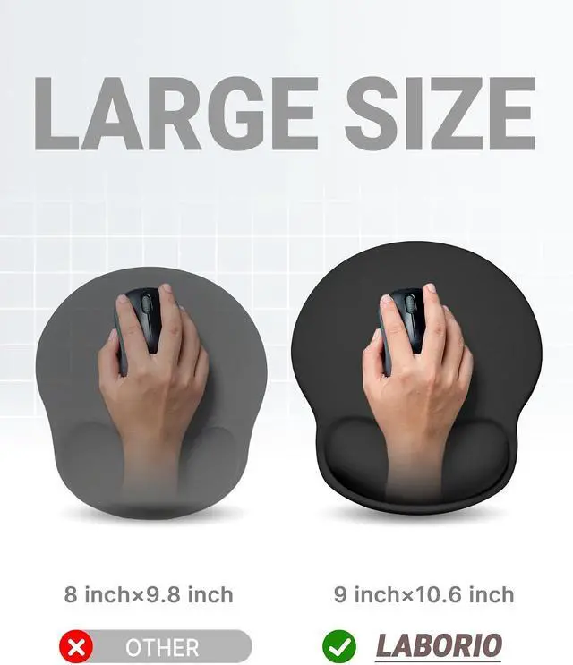 Alt view image 11 of 14 - Ergonomic Mouse Pad Wrist Support Comfortable Mouse Pad Wrist Rest Relieve Wrist Pain Gel Mouse pad Non-Slip Rubber Base Mousepad for Laptop Computer Prefect for Office & HomeBlack