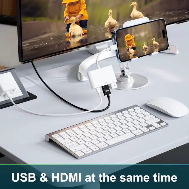 Alt view image 10 of 14 - HDMI Adapter 3 in 1 USB Camera Adapter with 1080P Digital AV HDMI Adapter + Charging Splitter Support USB Flash Drive MIDI Keyboard Mouse Ethernet Adapter