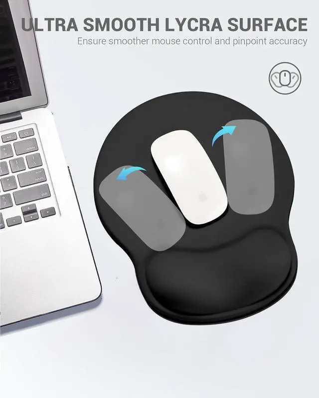 Alt view image 12 of 14 - Ergonomic Mouse Pad Wrist Support Comfortable Mouse Pad Wrist Rest Relieve Wrist Pain Gel Mouse pad Non-Slip Rubber Base Mousepad for Laptop Computer Prefect for Office & HomeBlack