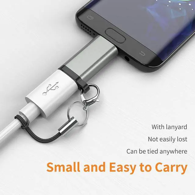 Alt view image 12 of 14 - USB-C to Micro USB Adapter 3-Pack USB Type C Female to Micro USB Male Converter USB C to Micro B 2.0 Charge & Data Sync Compatible with Galaxy S7 S6 J7 Note 5 Kindle Ps4 and More -Grey