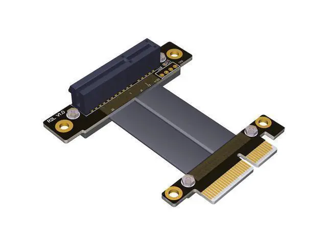 Alt view image 5 of 6 - PCI-E X4 Graphics Card Cable Adapter Cable PCIe X4 3.0 Extender Cord Gen3.0 Extension Ribbon Cord 10 cm for PC Desktop (R22SL)