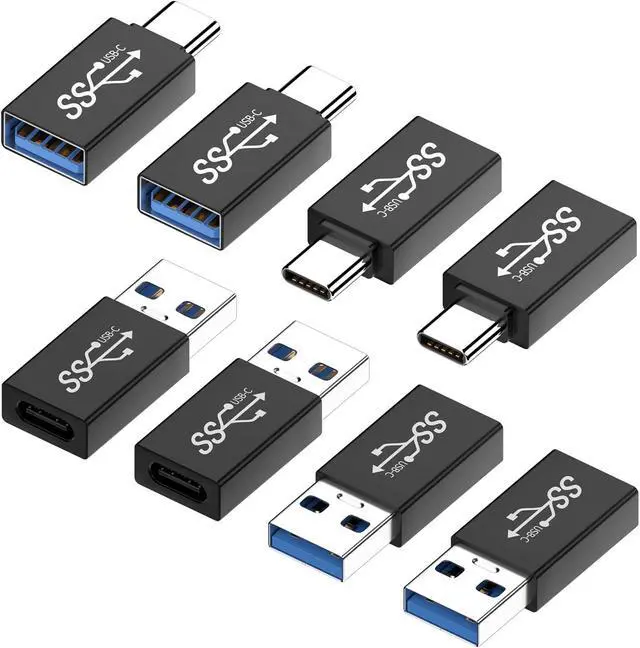 Alt view image 8 of 14 - USB C Adapter (8 Pack) USB C Male to USB Female Converter USB 3.0 Male to Type C Female Extender Connector