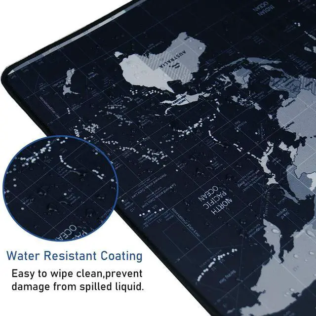 Alt view image 11 of 14 - Gaming Mouse Pad Large Mouse Pad Extended Mouse Pad Desk Mouse Pad Non-Slip Spill-Resistant Mousepad with Special-Textured Surface Anti-Fray Stitched Edges for Esports Pros Gamer Office - Map