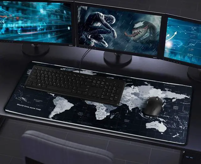 Alt view image 14 of 14 - Gaming Mouse Pad Large Mouse Pad Extended Mouse Pad Desk Mouse Pad Non-Slip Spill-Resistant Mousepad with Special-Textured Surface Anti-Fray Stitched Edges for Esports Pros Gamer Office - Map