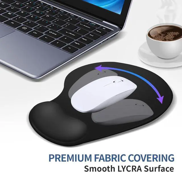 Alt view image 9 of 14 - Ergonomic Mouse Pad with Wrist Rest Support Mousepad with Comfortable Gel Wrist and Non-Slip PU Base for Pain Relief Computer Laptop Office Home (Black)