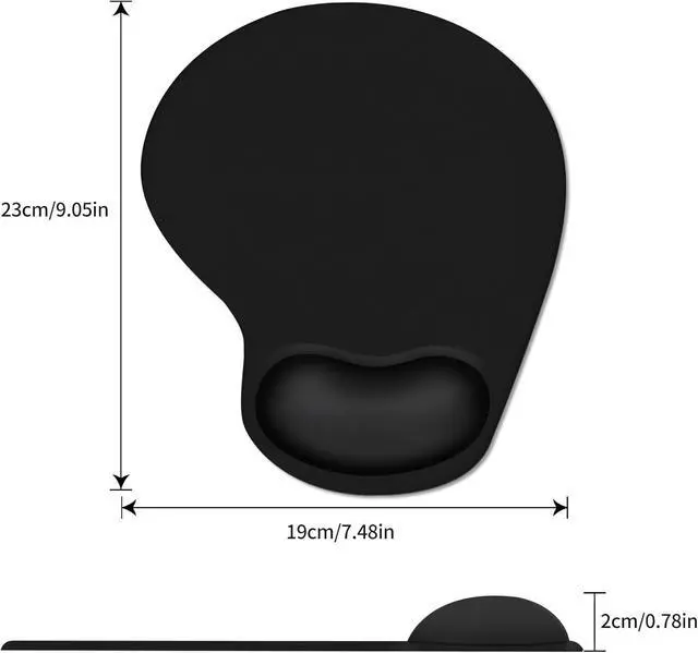 Alt view image 13 of 14 - Ergonomic Mouse Pad with Wrist Rest Support Mousepad with Comfortable Gel Wrist and Non-Slip PU Base for Pain Relief Computer Laptop Office Home (Black)
