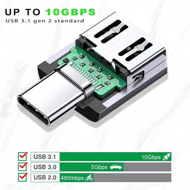 Alt view image 11 of 12 - USB C to USB Adapter 3.1 Gen 2 10Gbps USB to USB C Adapter USB-C Male to USB 3.0 A Female USB 3.2 Type C OTG Converter for MacBook pro Laptop PC iMac iPad air