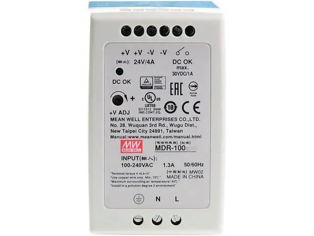Alt view image 2 of 5 - WRIARICH Mean Well MDR 100W 12V 7.5A Switching Power Supply AC/DC Single Output Industrial DIN Rail MDR-100-12 Type Enclosed Power Supply Driver Transformer