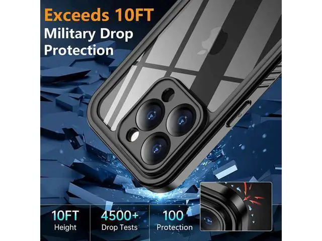 Alt view image 10 of 14 - for iPhone 14 Pro Case Waterproof, Shockproof Bumper Case with Built-in Screen Protector, Dustproof Anti-Scratch Anti-Stain Phone Case for iPhone 14 Pro 5G 6.1 inch