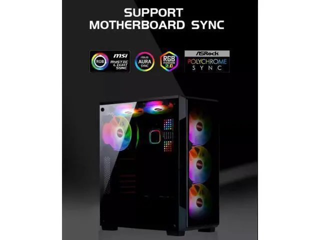 Alt view image 11 of 14 - 3-Pack 120mm RGB Case Fan with Remote Controller, Computer Case 12cm Cooling Fan RGB 6PIN, RGB LED Quiet High Airflow Adjustable Color LED Fan, CPU Cooler with RF Remote