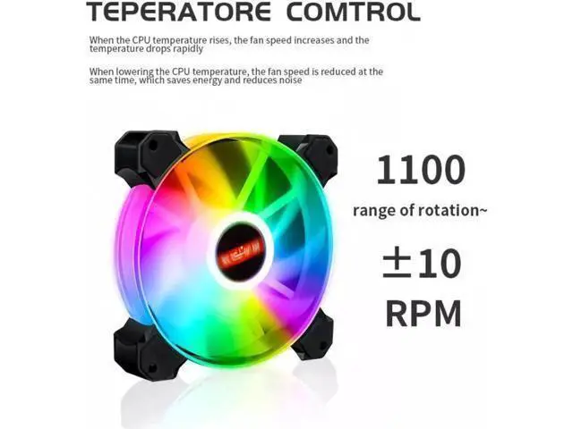 Alt view image 10 of 14 - 3-Pack 120mm RGB Case Fan with Remote Controller, Computer Case 12cm Cooling Fan RGB 6PIN, RGB LED Quiet High Airflow Adjustable Color LED Fan, CPU Cooler with RF Remote
