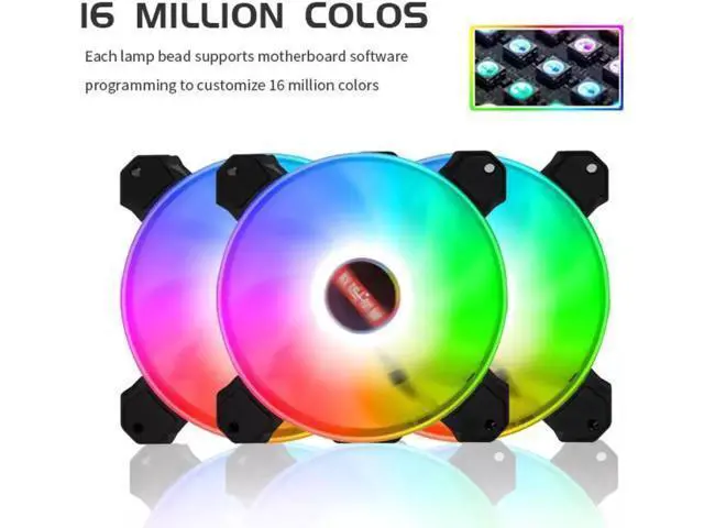 Alt view image 13 of 14 - 3-Pack 120mm RGB Case Fan with Remote Controller, Computer Case 12cm Cooling Fan RGB 6PIN, RGB LED Quiet High Airflow Adjustable Color LED Fan, CPU Cooler with RF Remote