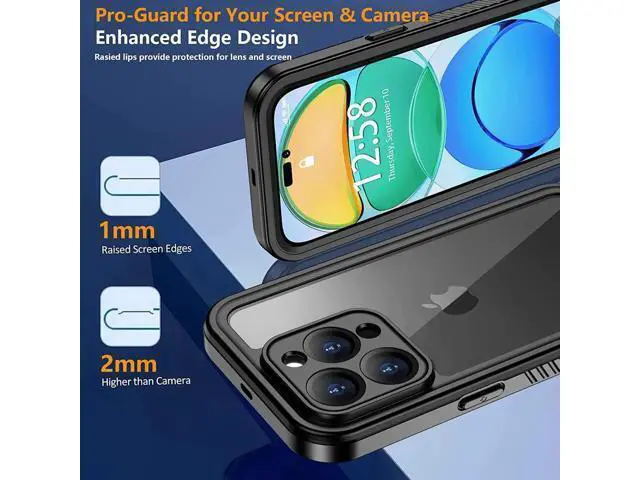 Alt view image 11 of 14 - for iPhone 14 Pro Case Waterproof, Shockproof Bumper Case with Built-in Screen Protector, Dustproof Anti-Scratch Anti-Stain Phone Case for iPhone 14 Pro 5G 6.1 inch