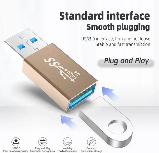Alt view image 11 of 12 - 3kinds of USB 3.0 apters kit USB 3.0 Female to Female and Male to Male and Female to Male high Speed Convert Extension Coupler Connector converte Gold
