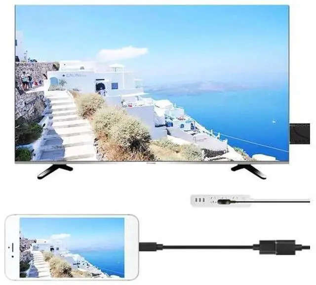 Alt view image 6 of 6 - 2-in-1 USB Female to HDMI Male Mirroring Cable, USB Male Power Supply, Support 1080P HD Screen Casting for HDTV
