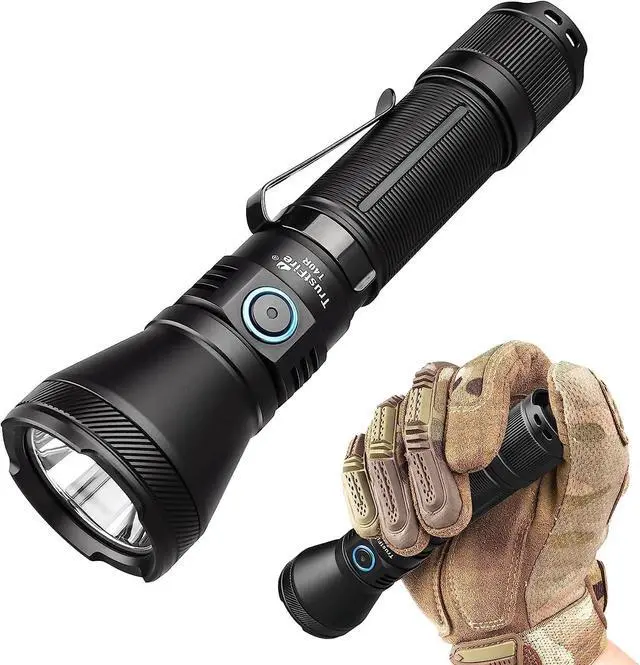Alt view image 8 of 14 - T40R Tactical Flashlights 1800 Lumen Flashlights High Lumens 550 Meter Beam Reach Rechargeable Flashlights Ip68 LED Flashlight 6 Modes Dual Switch Flashlights