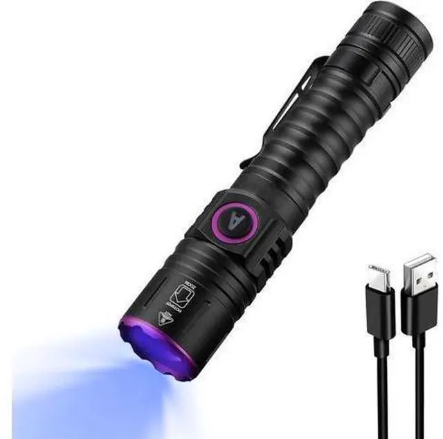 Alt view image 8 of 14 - UV Flashlight 365nm, Black Light Flashlight LED, USB Rechargeable UV Light, Blacklight Flashlights for UV Resin Light Curing, Leak Detection and Pet Urine Detection