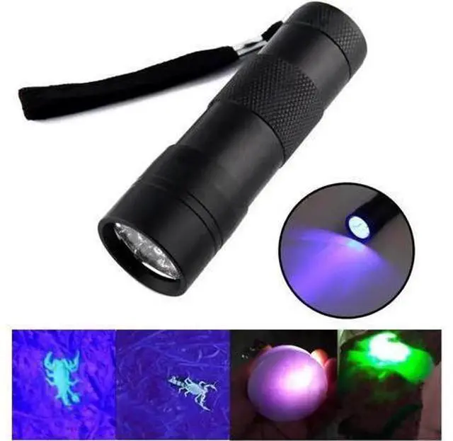 Alt view image 9 of 10 - Portable Black Light UV Flashlight 12 LED 395nm Ultraviolet Urine Detector Torch linterna For Dog/Cat/Pet Urine & Dry Stains