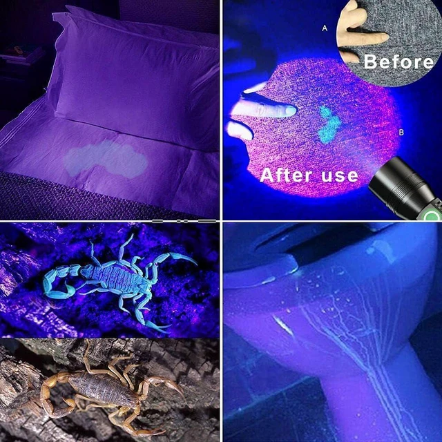 Alt view image 9 of 14 - UV Flashlight Black Light, 3-in-1 Magnetic Flashlight Rechargeable, High Lumen Tactical LED Flashlight, 7 Modes Waterproof UV Light for Camping Emergencies Pet Urine Detection