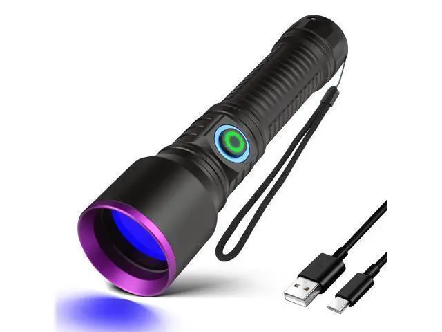 Alt view image 8 of 14 - 365nm UV Flashlight Black Light Rechargeable, Powerful Blacklight Flashlights, Portable UV Light for Pet Urine Detection, Resin Curing, Rocks, Bed Bugs, Scorpion, Yooperlite, Uranium Glass, AC Leak